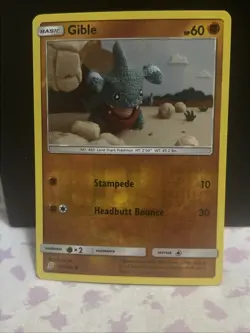 Gible 112/236 NM Reverse Holo Adorable Teal Asako Ito Crochet Art Pokemon Card! - Image 1