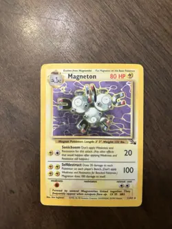 Pokemon TCG Magneton Fossil Holo Rare Card 11/62 - Image 1