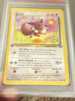 1999 Eevee 51/64 Jungle 1st Edition Vintage Pokemon Card PSA 9 Mint - Image 2