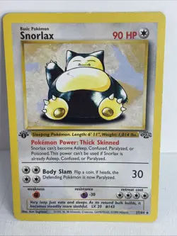 Pokemon TCG Snorlax Jungle Card 27/64 Unlimited Rare, LP Non-Holo Condition 1st - Image 1
