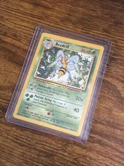 Pokemon TCG Beedrill Card 17/102 Rare Unlimited Base Set, MP - Image 3