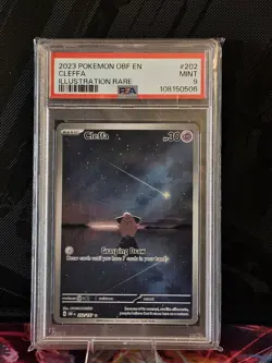 Pokemon TCG Cleffa Sv03: Obsidian Flames Illustration Rare Card 202/197 PSA 9 - Image 1