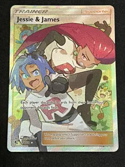 Pokemon TCG Hidden Fates Trainer Jesse and James Ultra Rare Full Art Card 68/68 - Image 1
