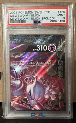 Pokemon Mewtwo V-UNION SWSH160 SWSH: Sword & Shield Promo Cards Holo PSA 9 - Image 1
