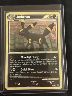 Umbreon 10/90 HGSS Undaunted Cracked Ice Holo Card - Image 1