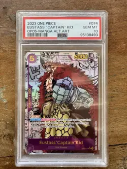 One Piece Card Game Eustass 'Captain' Kid OP05-074 Manga Card PSA 10 - Image 1