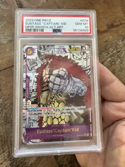 One Piece Card Game Eustass 'Captain' Kid OP05-074 Manga Card PSA 10 - Image 2