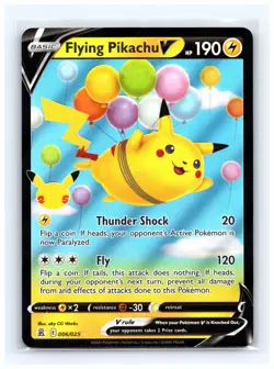 💥 Flying Pikachu V 006/025 Celebrations Ultra Rare Holo Pokemon TCG Card - Image 1