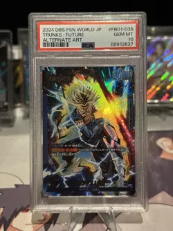 PSA 10 Dragon Ball Super Card Game Fusion World Trunks Leader Alt Art FB01 -071 - Image 1