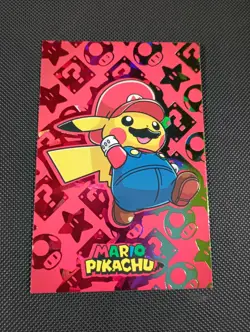 Mario Pikachu #2 Rainbow Holo Pokemon 2024 Card Database Merry Christmas Peru - Image 1