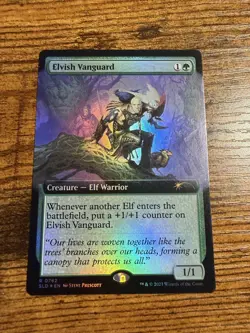 MTG Magic The Gathering Extended Art Secret Lair Drop FOIL Elvish Vanguard - Image 1