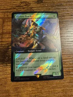 MTG Magic The Gathering Extended Art SURGE FOIL Tireless Tracker - Image 1