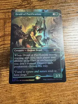 MTG Magic The Ga Borderless Showcase FOIL Secret Lair Drop Druid of Purification - Image 1