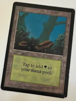 Magic the Gathering MTG Beta Forest v.2 (FOG) MP (Beta Bob) - Image 1