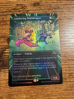 MTG Magic The Gathering Borderless Showcase FOIL Lumbering Worldwagon - Image 1