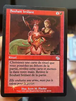 3x OG French Foil Burning Wish • Judgment • Mtg (1965) - Image 2