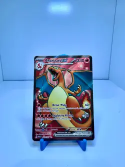 Pokemon TCG Charizard Full Art Holo EX 183/165 Scarlet & Violet 151 Ultra Rare - Image 1