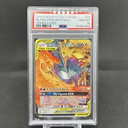 PSA 10 Moltres & Zapdos & Articuno GX 44/68 Pokemon Sun & Moon Hidden Fates Holo - Image 1