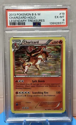 2013 Charizard 19/113 Legendary Treasures Holo B & W PSA Graded Pokemon TCG - Image 1