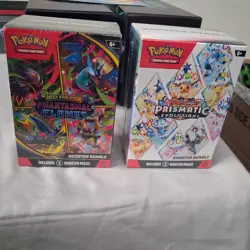 LOT OF 2 - Pokemon TCG Prismatic Evolutions & Phantasmal Flames Booster Bundle - Image 1