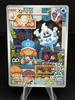 Vanillish 190/182 Illustration Rare Pokemon TCG Paradox Rift 2025 Holiday Stamp - Image 1