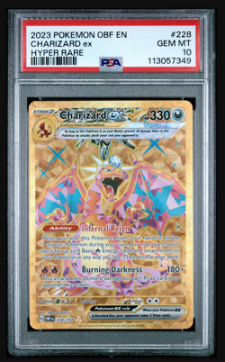 2023 POKEMON OBF EN-OBSIDIAN FLAMES HYPER RARE #228 CHARIZARD EX PSA 10 - Image 1
