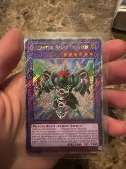 Yugioh Gladiator Beast Gyzarus RA03-EN198 Platinum Secret Rare 1st Ed NM - Image 1
