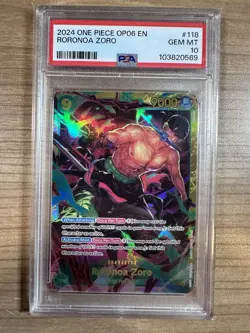 Roronoa Zoro 2024 One Piece OP-06 - SEC - #118 PSA 10 - Image 1