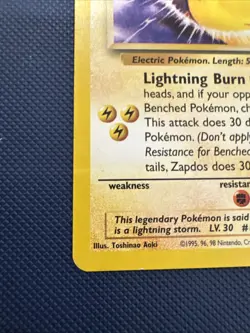 Pokemon TCG Card - Zapdos #23 WoTC Black Star Promo LP- Vintage - Image 2