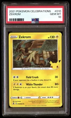 2021 Pokemon Celebrations 010/025 Zekrom Holo PSA 10 Gem Mint Rare Card LOW POP - Image 1