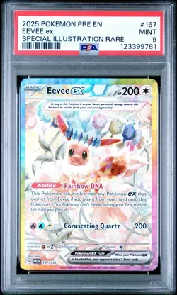 Pokemon TCG Prismatic Evolutions Eevee EX Card SIR 167/131 PSA 9 Mint - Image 1