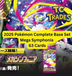 2025 Pokemon Mega Symphonia Complete Base Set - 63 Cards Ex's C/UC/R/Holo - Image 1