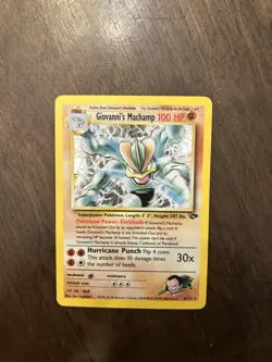 Pokemon TCG Giovanni's Machamp Holo Unlimited Rare Card Gym Challenge 6/132 - Image 1