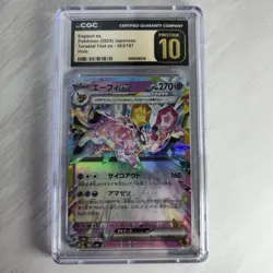 CGC 10 Pristine Espeon ex 063/187 RR Terastal Festival ex sv8a Pokemon Card - Image 1