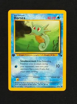 HORSEA **1st Edition** (NM/LP) - Fossil 49/62 - Pokemon Trading Card Game - Image 1