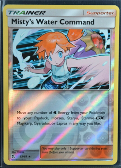 Misty's Water Command 63/68 Hidden Fates 2019 Reverse Holo Pokemon TCG Card - NM - Image 1