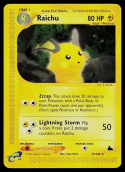 Pokemon Card - Raichu Skyridge 27/144 Rare Non-Holo - Image 1