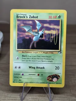 Brock's Zubat - 24/132 - Pokemon Gym Heroes Unlimited Rare Card WOTC - Image 1