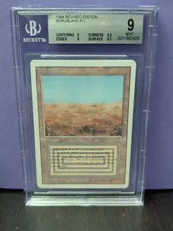 Scrubland * REVISED * DUAL LAND * BGS 9 Mint (9/9/9.5/9.5) * Magic MtG Rare - Image 1