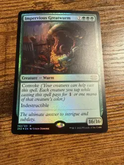 MTG Magic The Gathering FOIL Impervious Greatwurm - Image 1