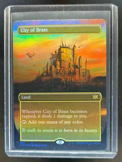 2022 Magic The Gathering Double Masters 2X2 City of Brass Borderless Foil #403 - Image 1