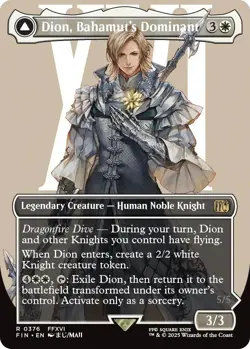Foil - Dion, Bahamut's Dominant (Borderless) - 376 / NM / English MTG - Image 1