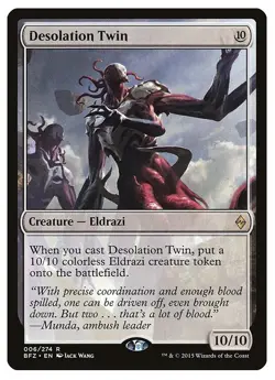 MTG - 1 x Desolation Twin & 10/10 Eldrazi Token - Battle for Zendikar (BFZ) - LP - Image 1