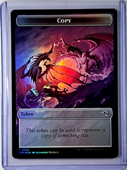 MTG Magic the Gathering TDM Dragonstorm Foil Double Sided Token #3/1 Monk Copy - Image 2