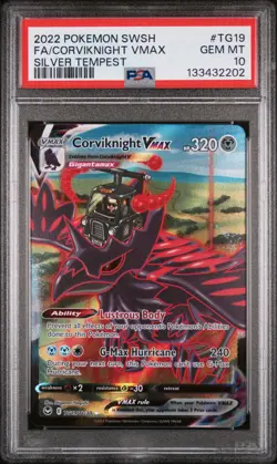 2022 POKEMON SWORD & SHIELD SILVER TEMPEST FULL ART/CORVIKNIGHT VMAX PSA 10 - Image 1