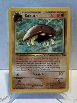 Pokemon TCG Kabuto Fossil 50 Regular Unlimited Common - Image 1