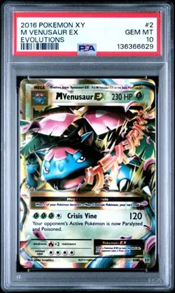 2016 Pokemon XY Evolutions Mega Venusaur EX 2/108 PSA 10 GEM MINT - Image 1