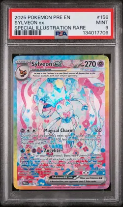 2025 POKEMON PRISMATIC EVOLUTIONS SPECIAL ILLUSTRATION RARE SYLVEON EX PSA 9 - Image 1