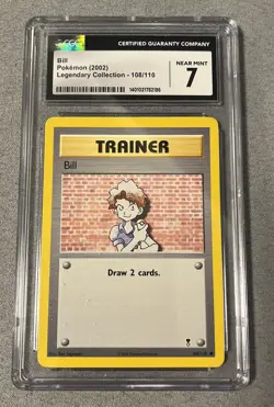 BILL TRAINER 108/110 POKEMON 2002 LEGENDARY COLLECTION CGC 7 NEAR MINT - Image 1