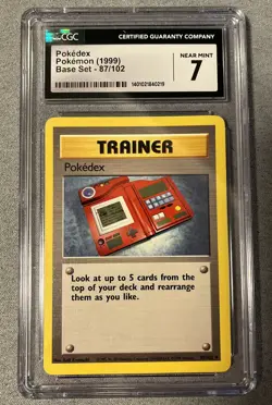 POKEDEX TRAINER 87/102 POKEMON 1999 BASE SET CGC 7 NEAR MINT - Image 1